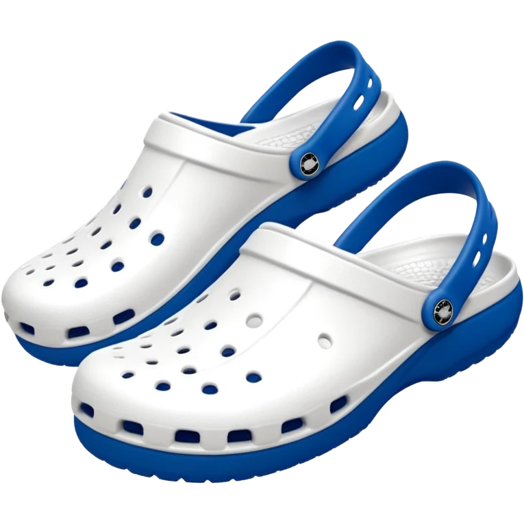 Pure white Crocs clogs, all-white straps and sole, no blue or other colors, matte white material, ventilation holes, dark background, realistic product photo, monochrome white only, no logos. bottom white, laces white emoji