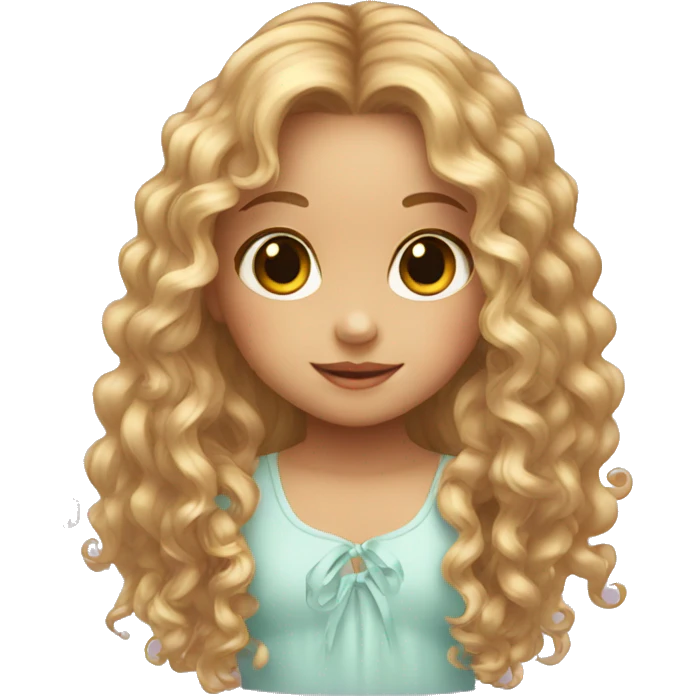 A baby girl with long hair in ringlets emoji