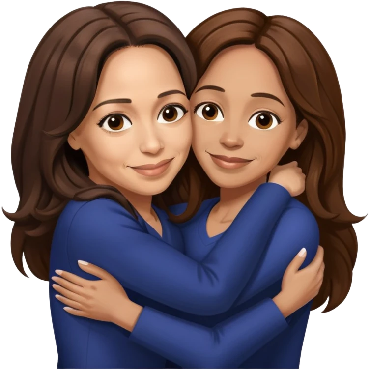 Kamala Harris hugging a beautiful girl Who have long brown hair emoji