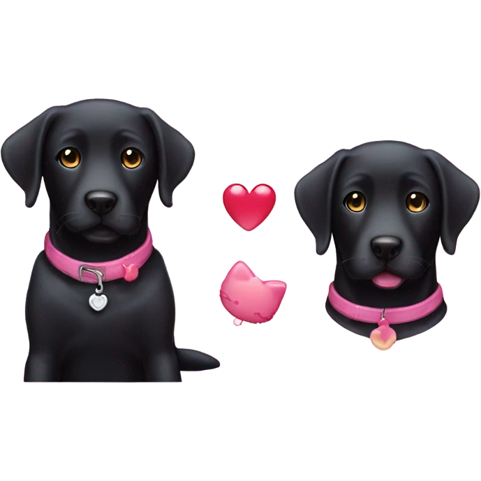 Black lab and hello kitty emoji