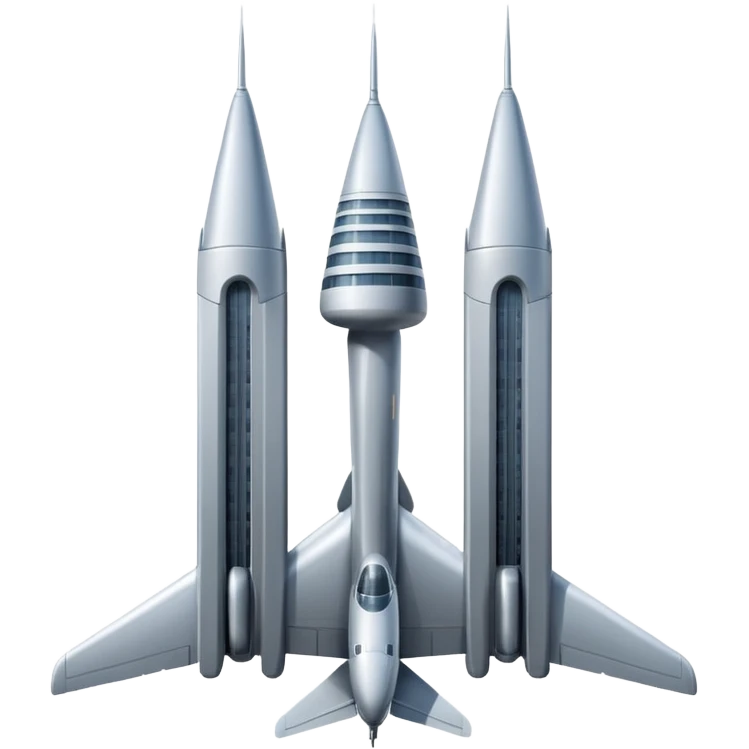 Two towers with a plane emoji