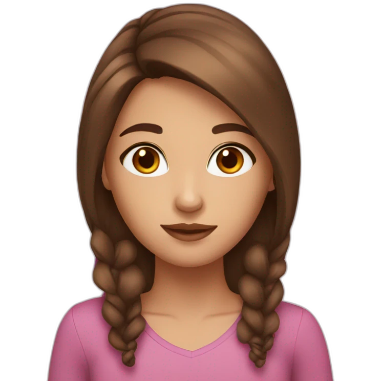 Girl with Brown hair brown eyes emoji
