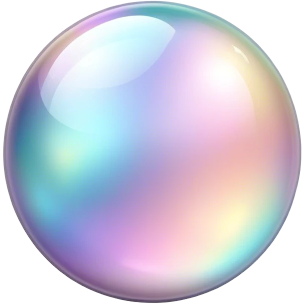 Sparkly glossy Pastel iridescent glass crystal glass orb emoji