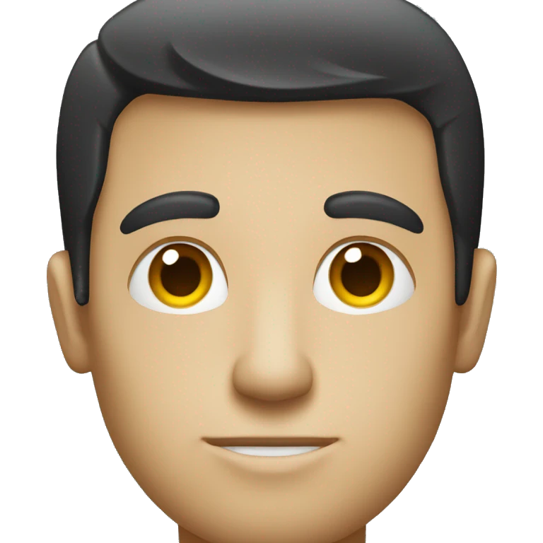 white man with black hair on his laptop emoji