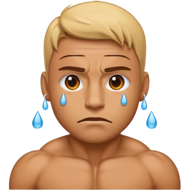 Crying emoji flexing muscles emoji