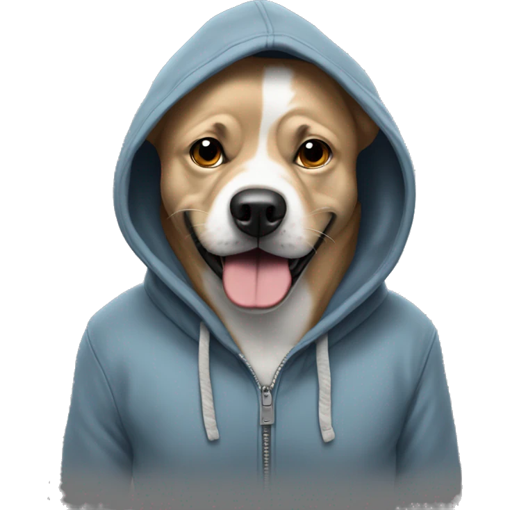 Dog wesring a hoddie emoji