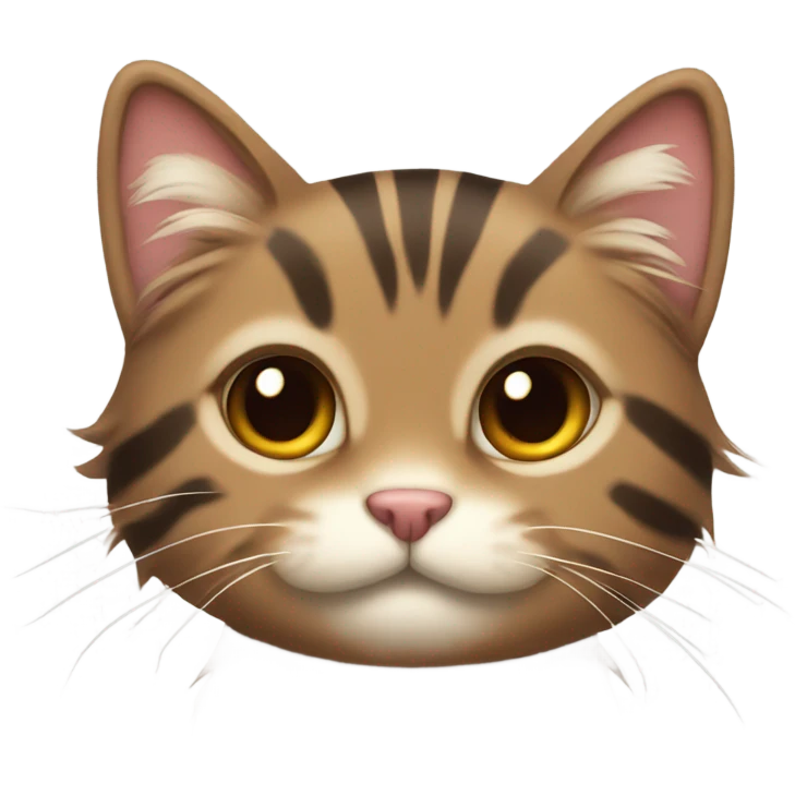 Fluffy brown striped cat cute emoji