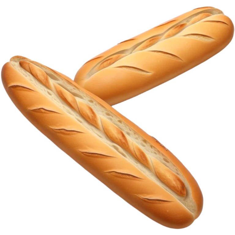 Cinematic Realistic Baguette Bread Emoji, showcasing a long, crusty baguette with a crisp exterior and soft interior rendered with lifelike textures and warm, rustic lighting. emoji