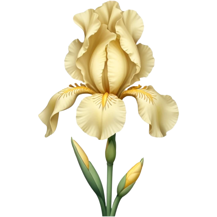 single Cream Iris, straight stem emoji