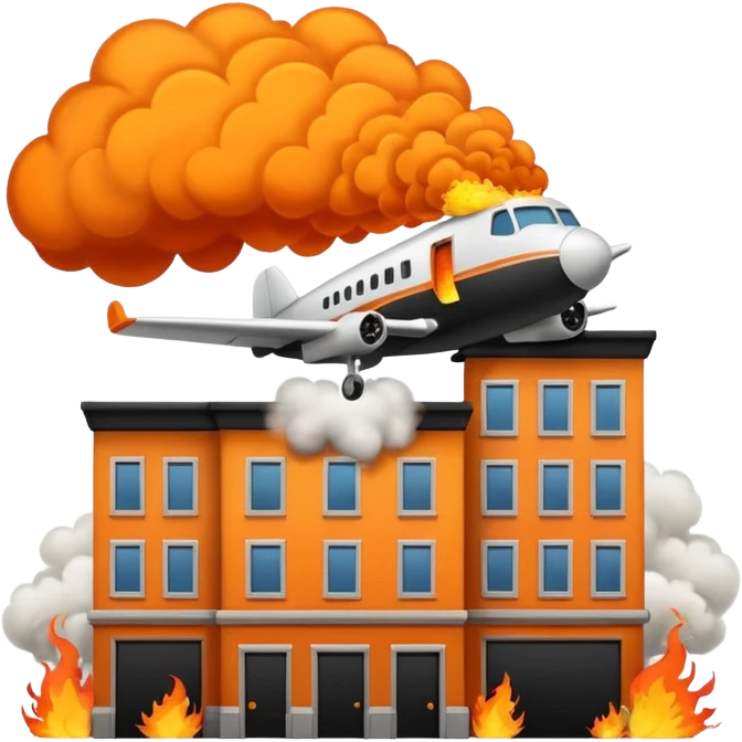 Plane crash into building emoji