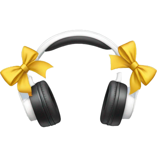 White headphones with bows  emoji