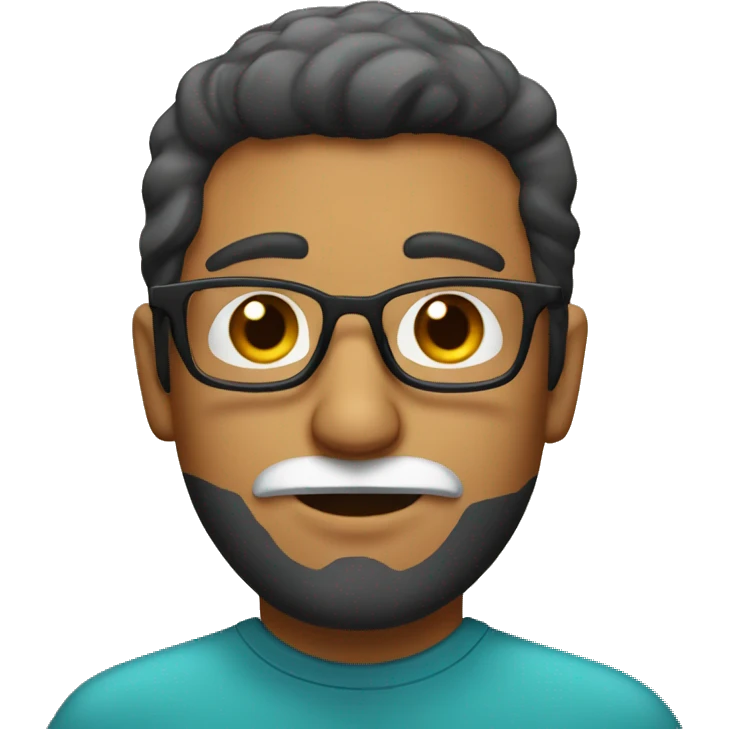 mexican man who wears glasses and has  a 2 days beard emoji