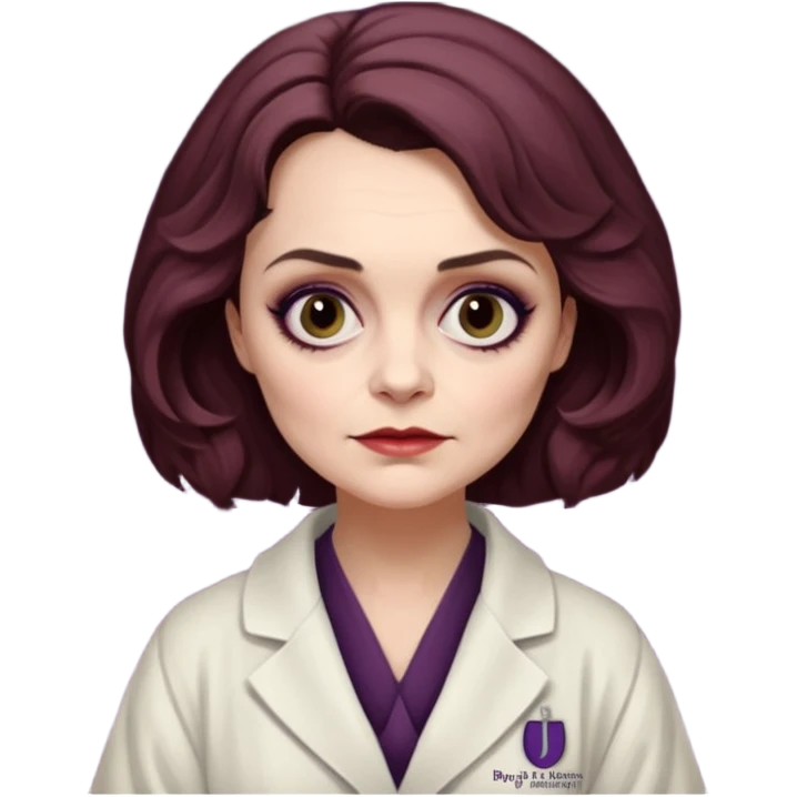 Psychiatrist dr julia hoffman from dark shadows, helena bonham carter, in psychiatrist robe emoji