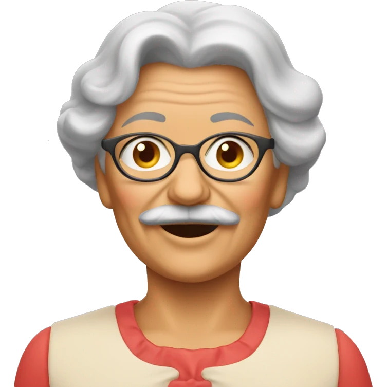 mustachioed grandmother who eats tomatoes  emoji