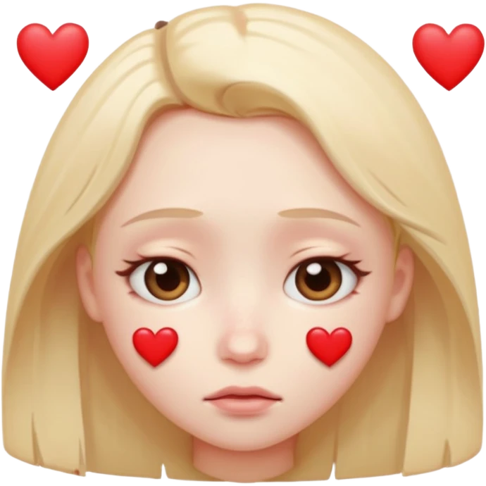 Sad face with love eyes and hearts around emoji