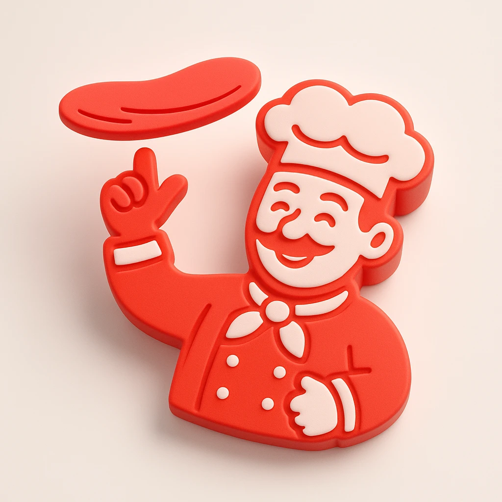 smiling Italian chef spinning pizza dough emoji