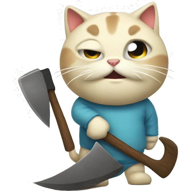 blobcat wth axe emoji