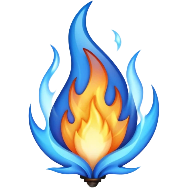 blue colored flame emoji