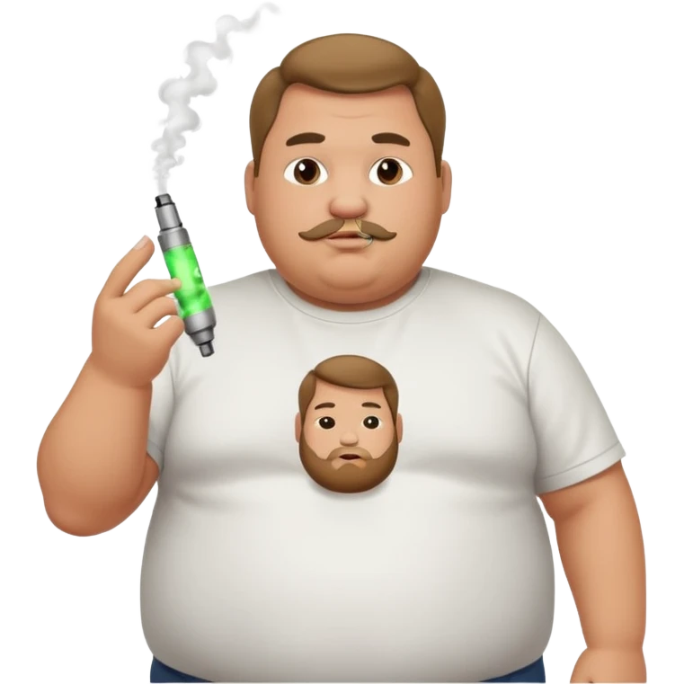 Fat guy vaping  emoji