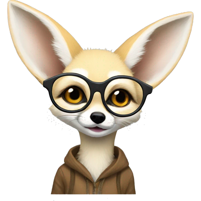 Fennec with glasses Luna Lovegood emoji