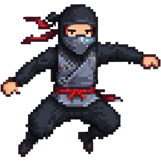 masked ninja jumping emoji