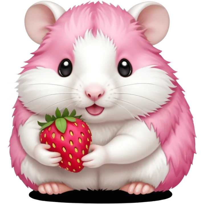 white hamster with fruits emoji