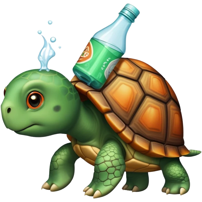 turtle drinka arizona tea from plastic bottle emoji