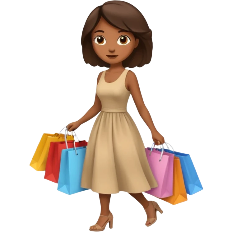 Mujer caminando haciendo compras emoji