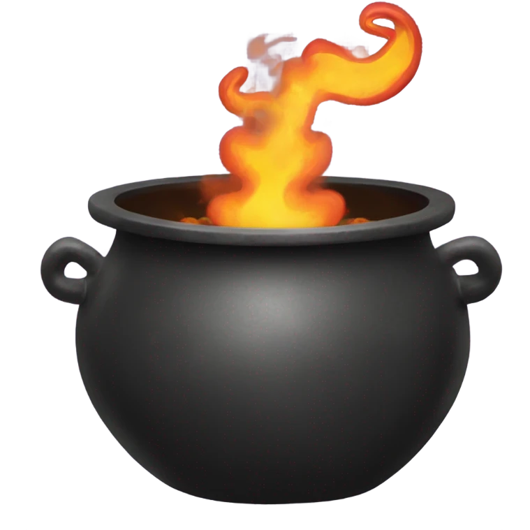 Cauldron with a fire snake that is inside emoji