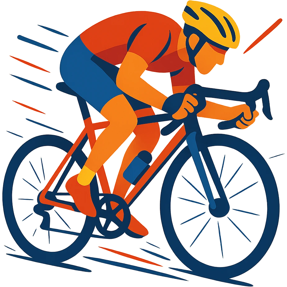 cyclist sprinting, energetic, dynamic emoji
