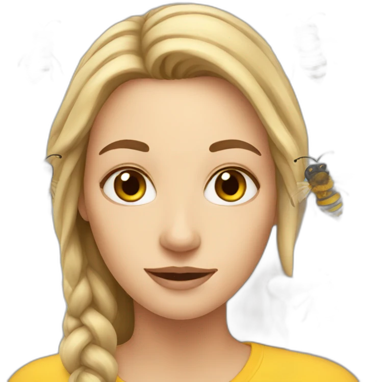 a white women with bees emoji