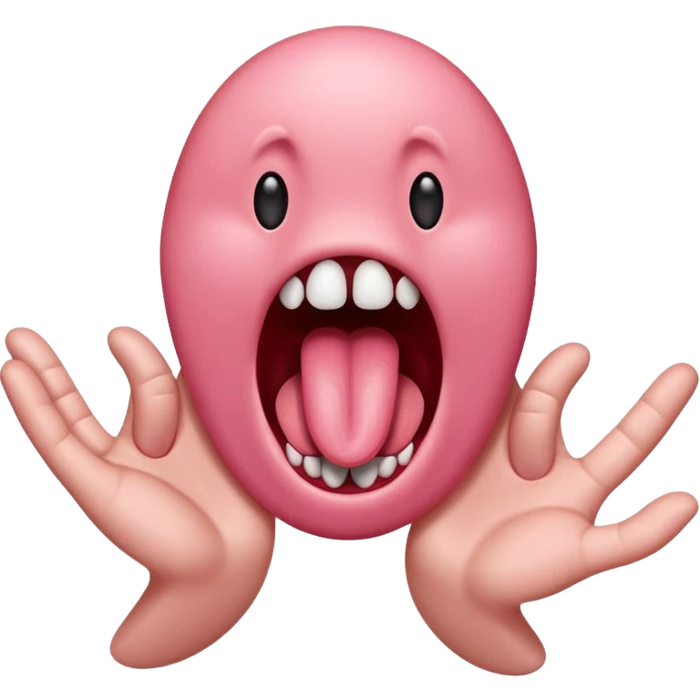 Tongue with hands  emoji