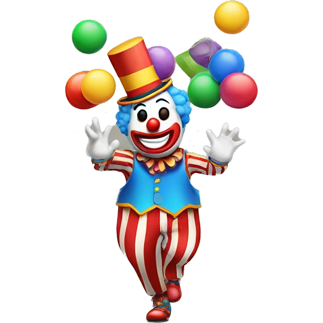 A clown juggling circus tents emoji