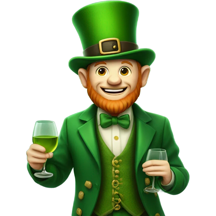 Irish leprechaun drinking wine  emoji