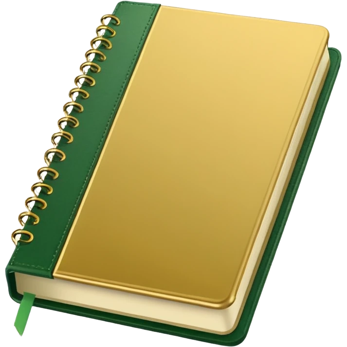 notebook in golden and green colours emoji