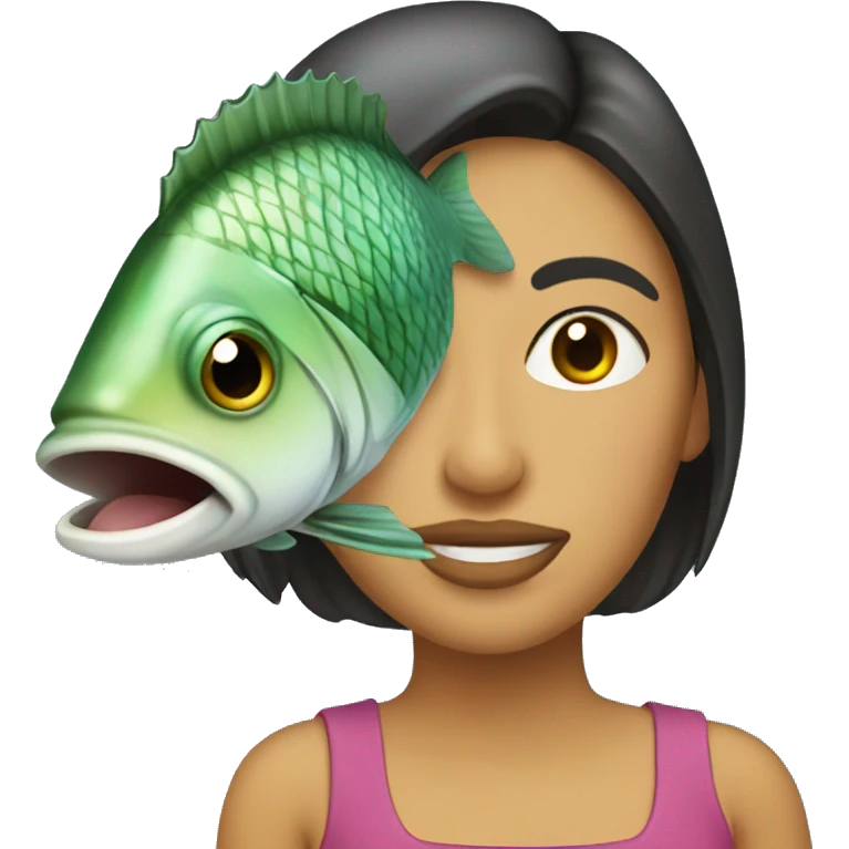 Pescado y una mujer emoji