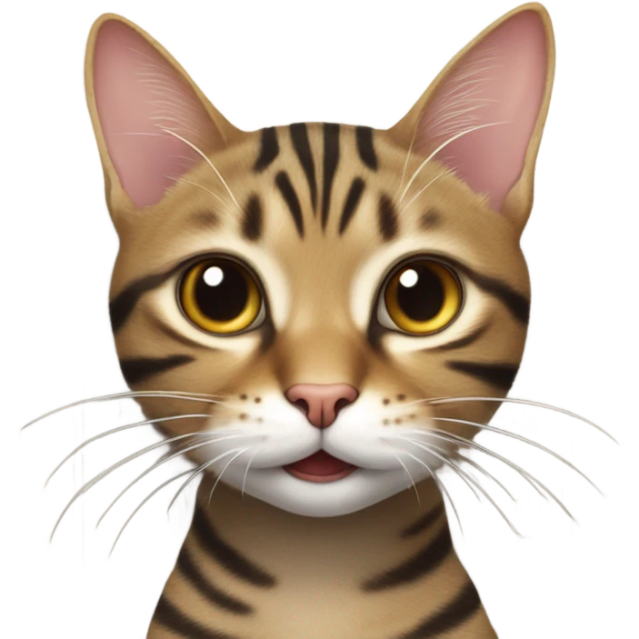 Tabby cat meowing loudly at door emoji