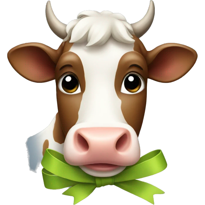 Cow with bow emoji