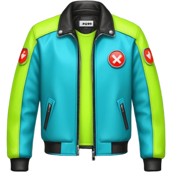 neon color Russian underground fashion jacket emoji