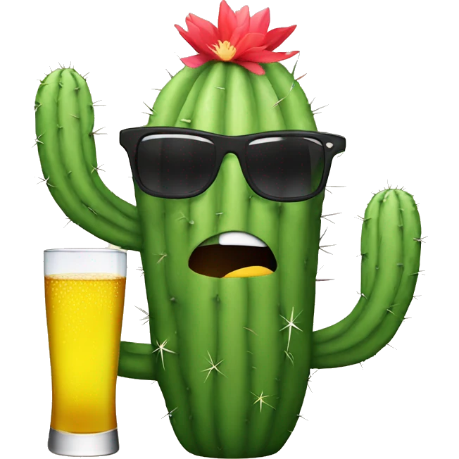 Cactus drinks alcohol  emoji