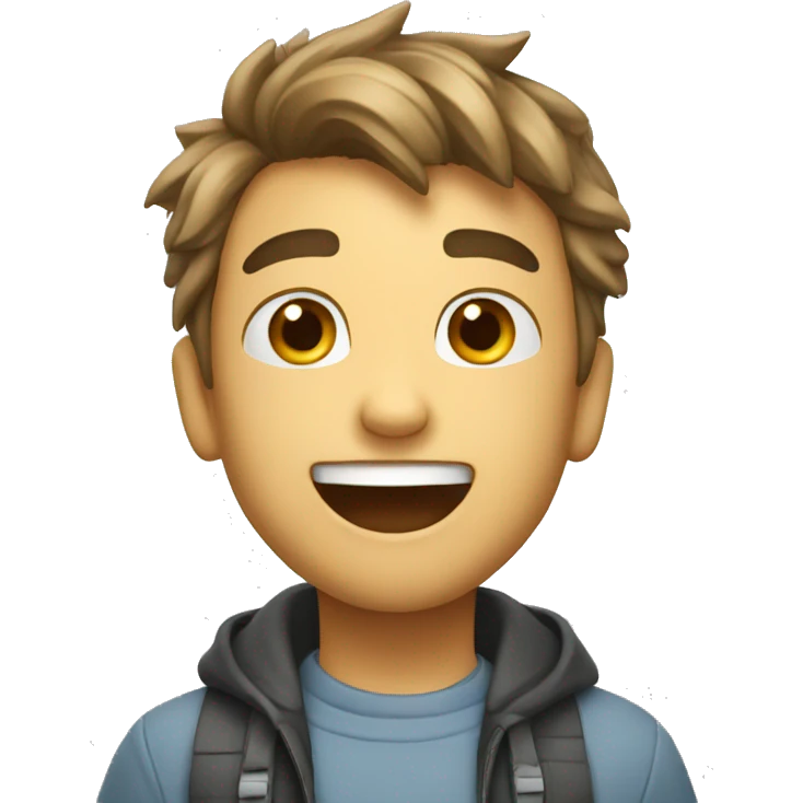 Boy getting really excited emoji