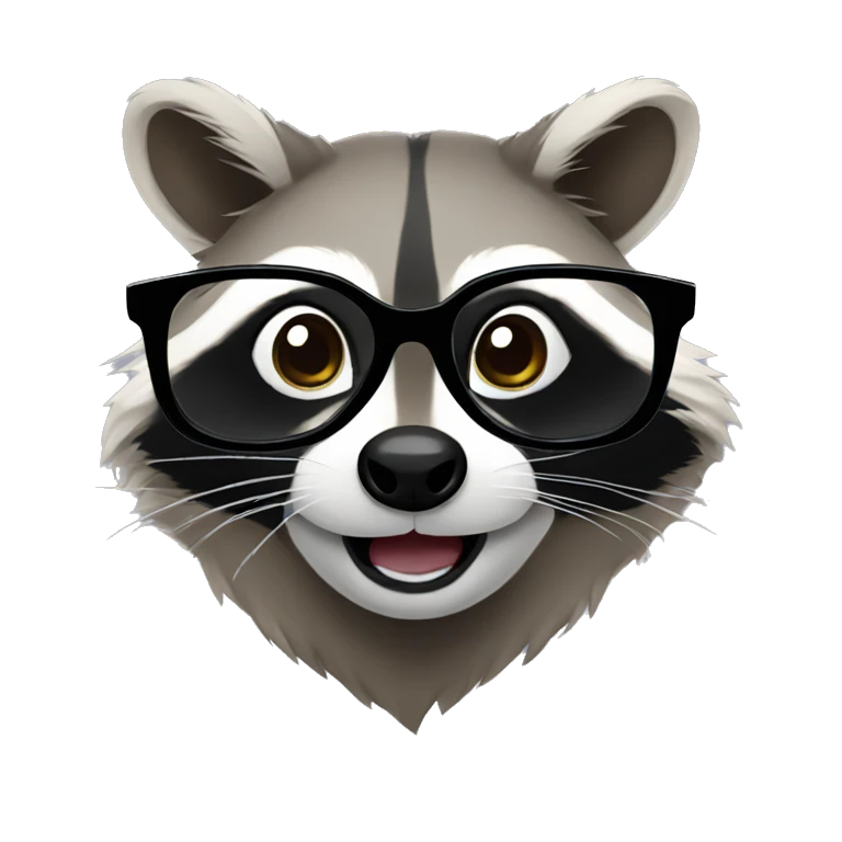 raccoon wearing glasses emoji