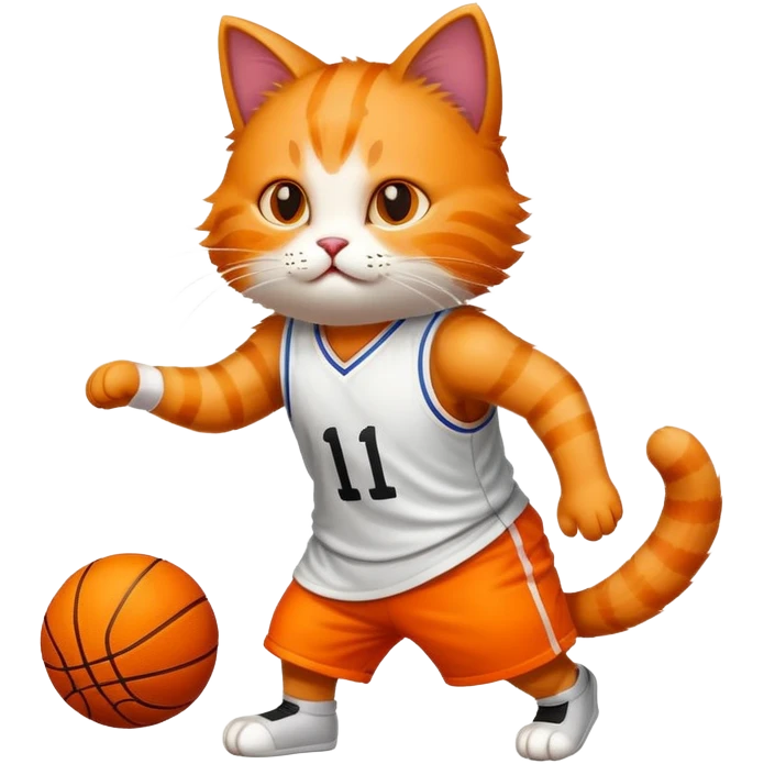 Kitty playing basketball  emoji