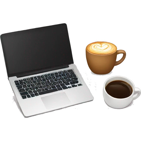 Laptop and coffee emoji
