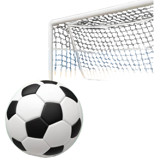 A mini football (futsal) ball placed on the court, with the goals and boundary lines visible in the background. The scene captures the fast-paced nature of the sport, with the compact indoor court and a focus on the ball ready for action. emoji