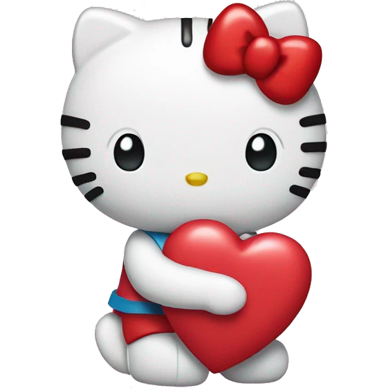 hello kitty holding heart emoji