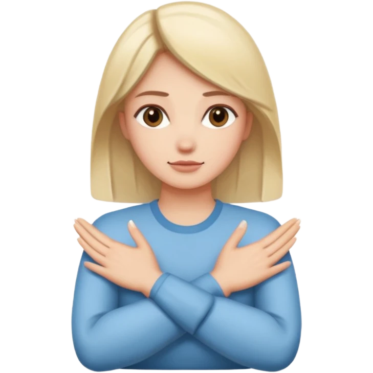 decision gesture women cross hands no Signal emoji