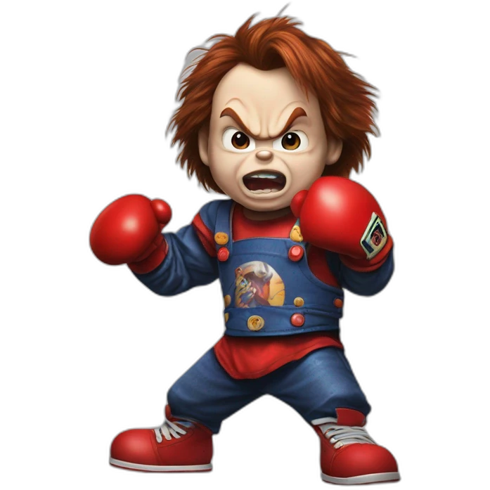 Chucky boxing mickey mouse emoji