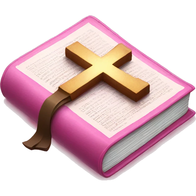 Pink bible with cross emoji