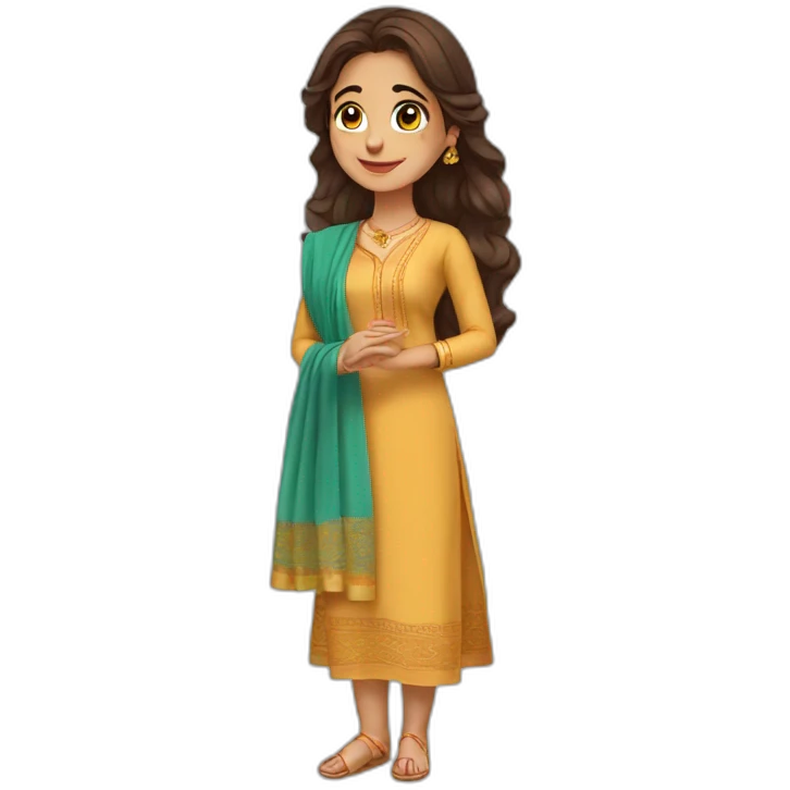 cute women in kurti dupatta emoji